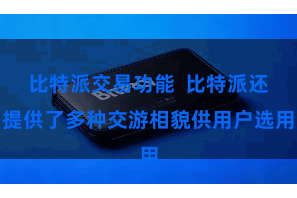 比特派交易功能  比特派还提供了多种交游相貌供用户选用