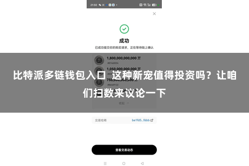 比特派多链钱包入口  这种新宠值得投资吗？让咱们扫数来议论一下